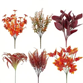 16 darabos őszi műnövény csokor szett –dekoráció kültérre és beltérre RH248410