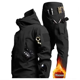 Softshell taktikai polárbéléses kabát és nadrág szett fekete XL méret AU4713866-fxl