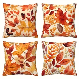4 darabos Őszi Levélmintás Dekoratív Párnahuzat Szett 50x50cm HT5292177-3