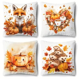 4 darabos Őszi Stílusú Dekoratív Párnahuzat Szett QF362667