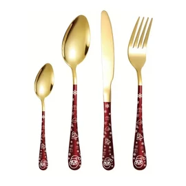 24 darabos karácsonyi evőeszközkészlet – Piros AQ435023-2