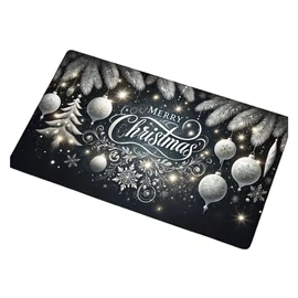 Karácsonyi lábtörlő fekete - ezüst 60 x 90 cm WM286191-2