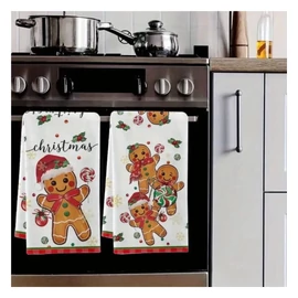 Karácsonyi konyharuha szett – 2 db, mézeskalács mintával, 40×60 cm – AD3765774