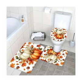 Őszi fürdőszoba szett – tök mintával, 3 részes – 38×44 cm + 38×45 cm + 45×75 cm AP5222465