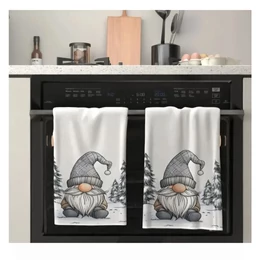 Karácsonyi törölköző szett – 2 db, manó mintával, 40×60 cm – AQ1816998