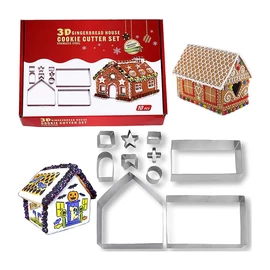 Mézeskalács ház sütőformák – 10 darabos karácsonyi kiszúró készlet 07315