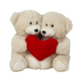 Világosbarna plüss maci pár szívvel 1289

