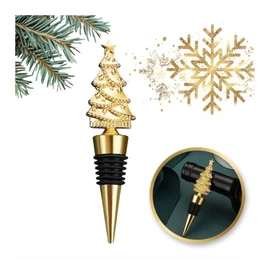 Borosüveg dugó – Arany karácsonyfa motívummal AB06