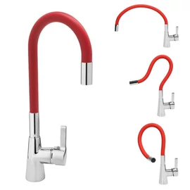 Kitchen faucet flexible — piros (mosogatócsaptelep, sárgaréz) TO-75707