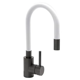 Sink mixer BLACK FLEXIBLE — fehér, rugalmas kifolyóval TO-75776