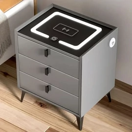 Okos éjjeliszekrény vezeték nélküli töltéssel — szürke  3 fiók GD320076-sz3
