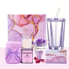 Ajándékcsomag nőknek – lila wellness és kényeztető szett QP2413542