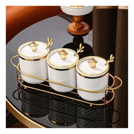 Luxus fűszertartó készlet – 3 üveges, állvánnyal BM123426-3