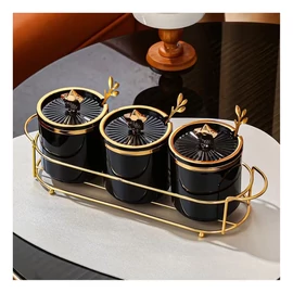 Luxus fűszertartó készlet – 3 üveges, állvánnyal BM123426-4