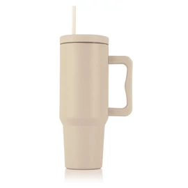 GOURMETMAXX Thermo bögre fedéllel és szívószállal 1,2 liter bézs DS15043-L