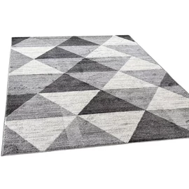 Torino Szőnyeg 4580 – Szürke/Fekete, Modern Mintás Szőnyeg 200 x 280 cm