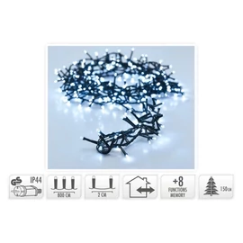 LED fényfüzér 8m hideg fehér 25993-3