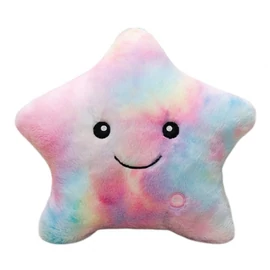 LED-es csillag alakú díszpárna – bársonyos tapintású 40 × 35 cm PDS20