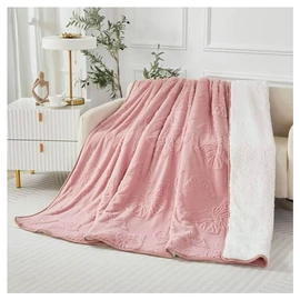 Violet 2 rétegű pillangó mintás ágytakaró/pléd 230x200 cm - Rózsaszín HD230200-4