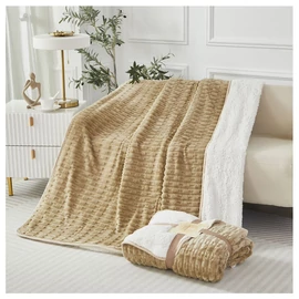 Violet 2 rétegű ágytakaró/pléd 230x200 cm - Világosbarna ZU230200-2