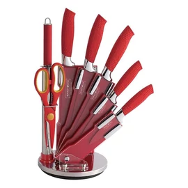 Royalty Line 8 Részes Késkészlet Élezővel és Ollóval, RL-RED8-W