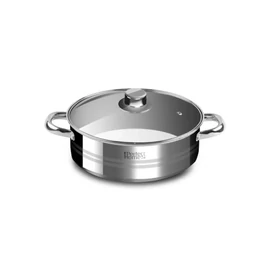 Perfect Home Rozsdamentes Acél Szeletsütő Lábas (26 cm) – Üvegfedővel 14978