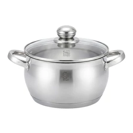 Swissgold Emmie rozsdamentes acél lábas üvegfedővel 24 cm, 6,5 l SG-18098