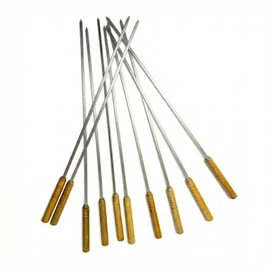 Prémium Fém Saslikpálca Készlet – 10 darabos (Fa nyéllel, 40,5 cm) 5999558573294