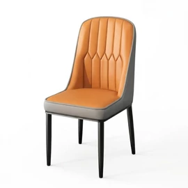 Elegáns kéttónusú modern étkezőszék – Narancs és szürke EKS-01