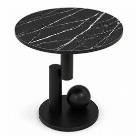 Modern Márványmintás Dohányzóasztal – Geometrikus Fekete Kivitel STL28CZ