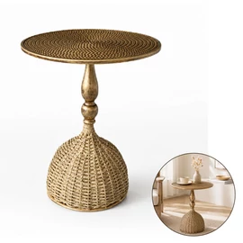 Rattan kerek Dohányzóasztal STL29