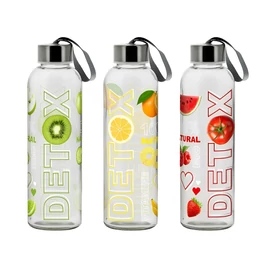 Cerve Detox Prémium Üveg Kulacs Fém Csavaros Kupakkal és Hordozófüllel (0,5 l) 1020079