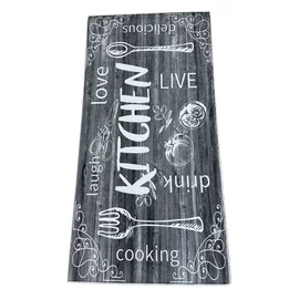 Fekete-fehér konyhai szőnyeg 80 x 200 cm KSZ-57