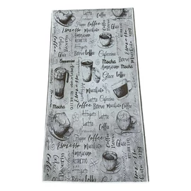 Kávé mintás és feliratos konyhai szőnyeg 80 x 200 cm KSZ-49