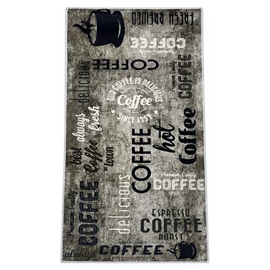 Kávé mintás és feliratos konyhai szőnyeg 80 x 200 cm KSZ-52
