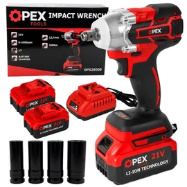 OPEX TOOLS akkus ütvecsavarozó 21V 350 Nm 2 akkumulátorral 28009
