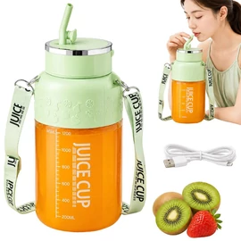 Hordozható, zöld 1200 ml USB turmixgép és kulacs 07558_Z