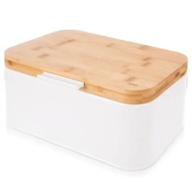 WHITELINE fém kenyértartó – 30x19,5x14,5 cm, fehér színben 152465