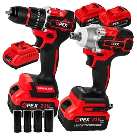 OPEX TOOLS 2 az 1-ben fúró-csavarozó + akkus ütvecsavarozó készlet 28005