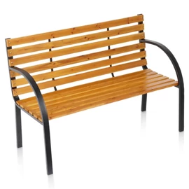 Fa és fém kerti pad – 122x51x83,5 cm 489433
