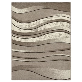 Bézs-barna hullámmintás modern szőnyeg 150 x 230 cm BPC-4