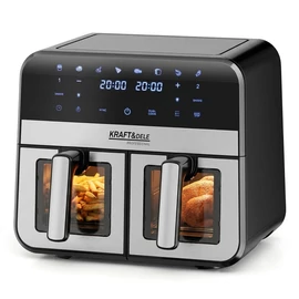 Kraft&amp;Dele AIRFRYER 9L 2500W KÉT REKESZES FRITŐZ 4,5L + LCD KD4179