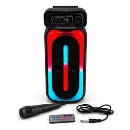 Hordozható Bluetooth hangfal RGB LED világítással, mikrofonnal és távirányítóval ZQS-4272M