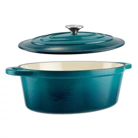 Perfect Home Zománcozott öntöttvas kacsasütő ovális 30cm, 4.2L türkizkék 16639