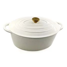 Perfect Home Zománcozott öntöttvas kacsasütő ovális 30cm, 4.2L fehér 17923