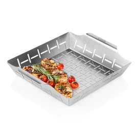 Perforált rozsdamentes acél grillkosár – 27 × 23 × 5 cm 489422