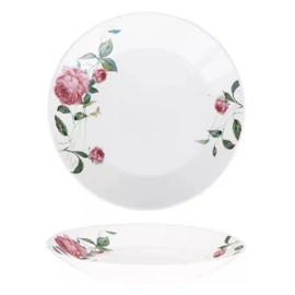 Opál lapos desszert tányér rózsás 19 cm 481425