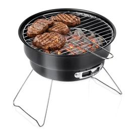 Összecsukható hordozható faszenes grill, 28 × 26 × 22 cm, fekete 489380