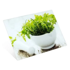 Edzett üveg vágódeszka gyógynövénymintával – 40 × 30 cm 259505