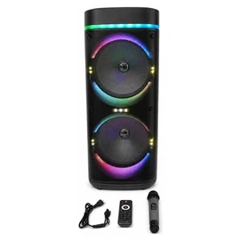 Hordozható Bluetooth hangszóró dupla 12" hangszóróval és mikrofonnal CS-21207